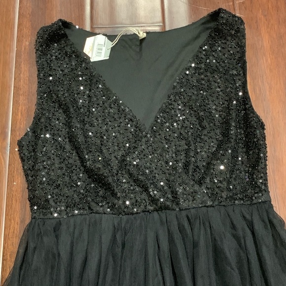 PinkBlush beaded tulle maternity gown maxi dress Sparkle Black Medium Pictures - Picture 5 of 10